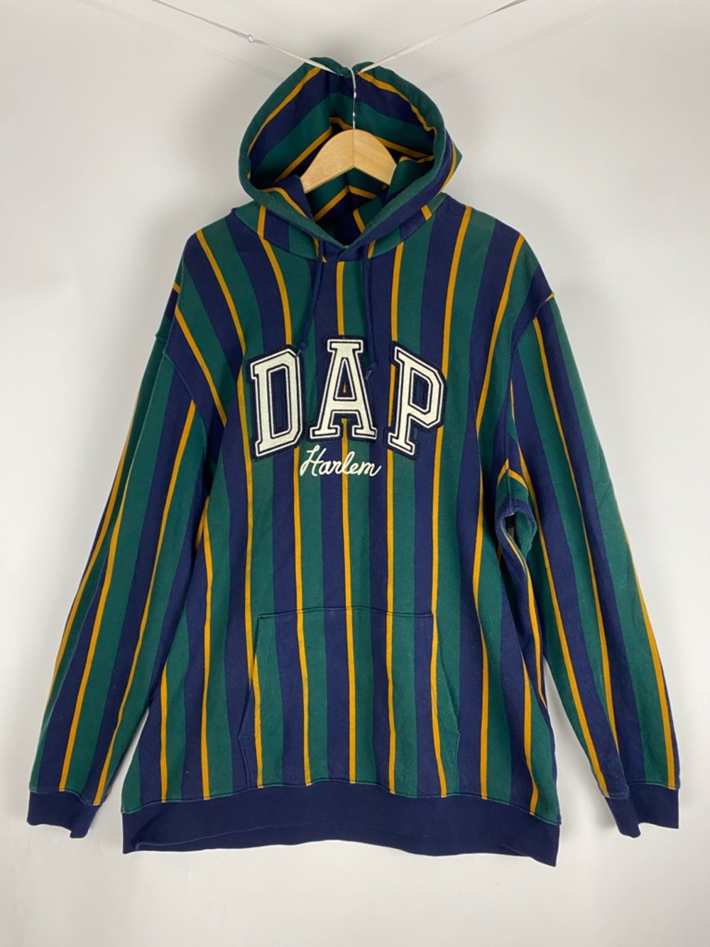 Gap x Dapper Dan Dap Logo Limited Edition Green Stripe Hoodie Size XXL